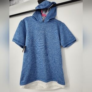 Boston Traders Kids Blue Hooded Shirt Sleeve T Shirt Size Small 7/8